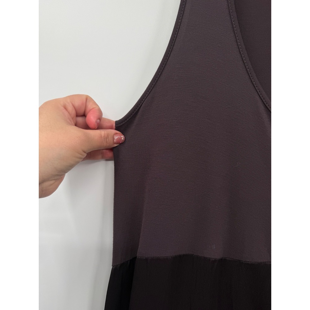 Anthropologie Medium Maxi Dress Womens Brown‎ Mixed Media High-Low Sleeveless - Picture 4 of 10